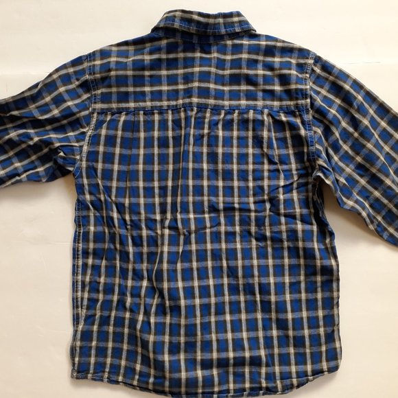 Kenneth Cole Reaction Boys Shirt Button Down Blue Black Plaid Long Sleeve 6-7 - Picture 8 of 12